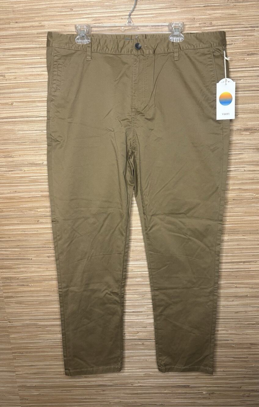 Vuori Collins Chino Pant Men's Size 38 Tobacco Brown Performance Stretch NWT